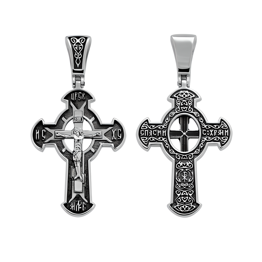 Orthodoxes Kreuz mit der Kreuzigung Christi