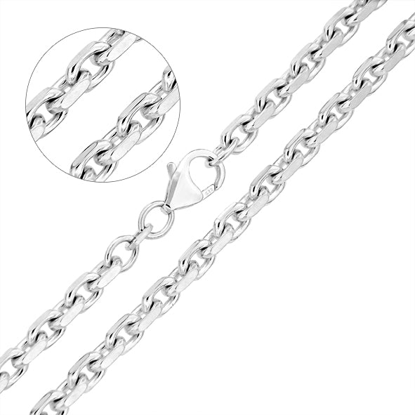 Solid 925 sterling silver anchor chain necklace