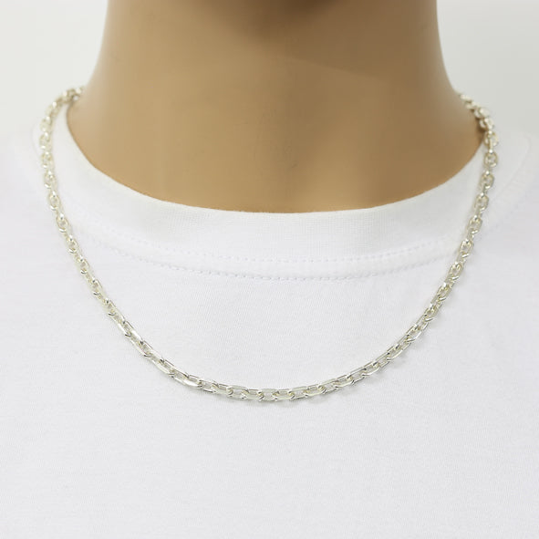 Massive Ankerkette aus 925er Silber – Handarbeit
