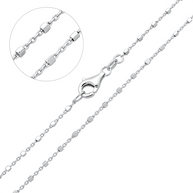 Plättchenkette mit Quadraten aus Silber 925 - rhodiniert