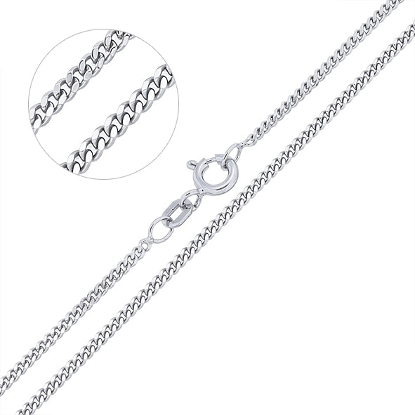 Curb chain necklace - made of rhodium-plated 925 silver