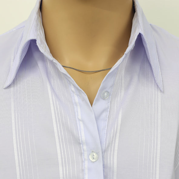 Curb chain necklace - made of rhodium-plated 925 silver