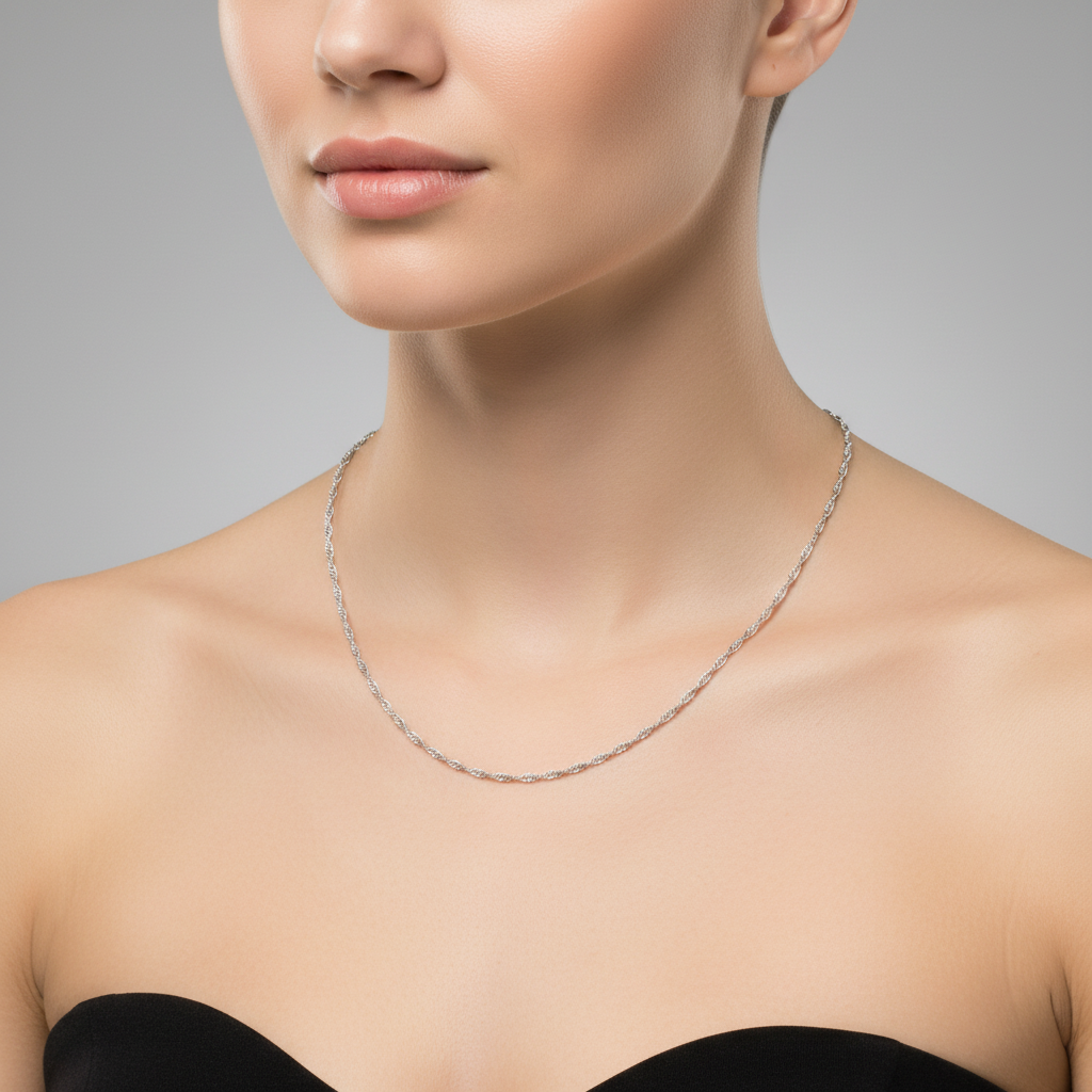 Singapurkette - Silber 925 - rhodiniert