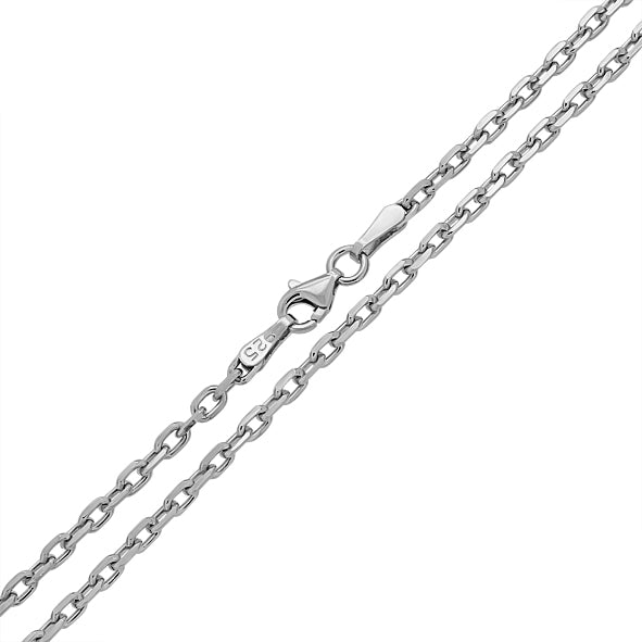 925 Sterling Silver Anchor Chains with Rhodium Plating