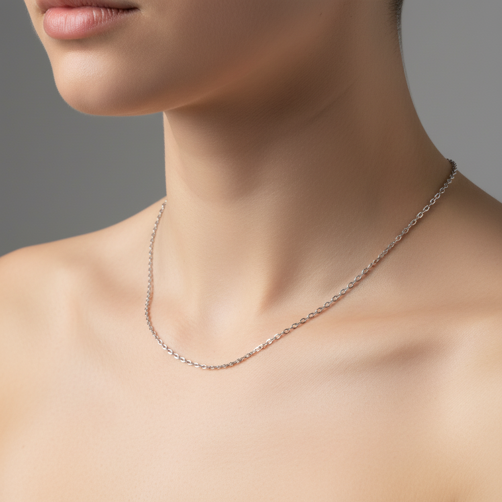925 Sterling Silver Anchor Chains with Rhodium Plating