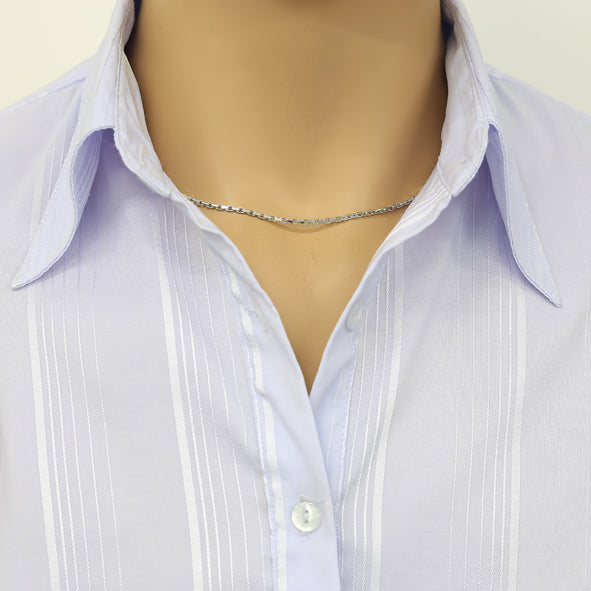 Anchor chain made of 925 sterling silver, rhodium-plated