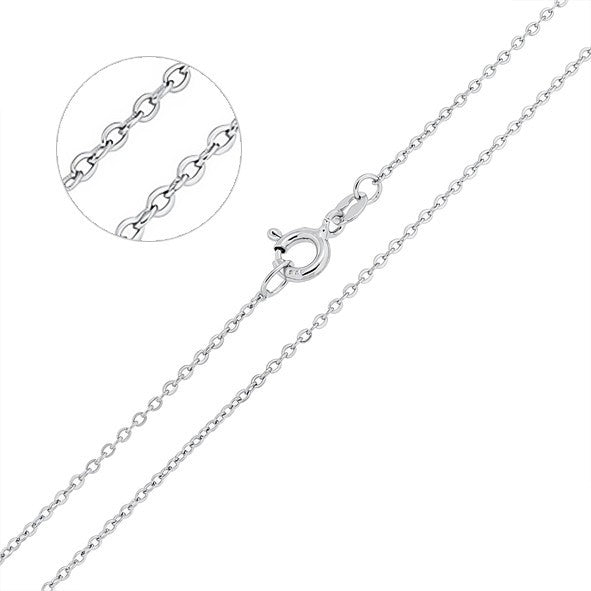 Anchor chain made of 925 sterling silver, rhodium-plated