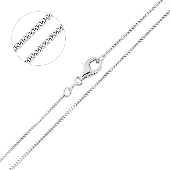 Curb chain necklace - made of rhodium-plated 925 silver