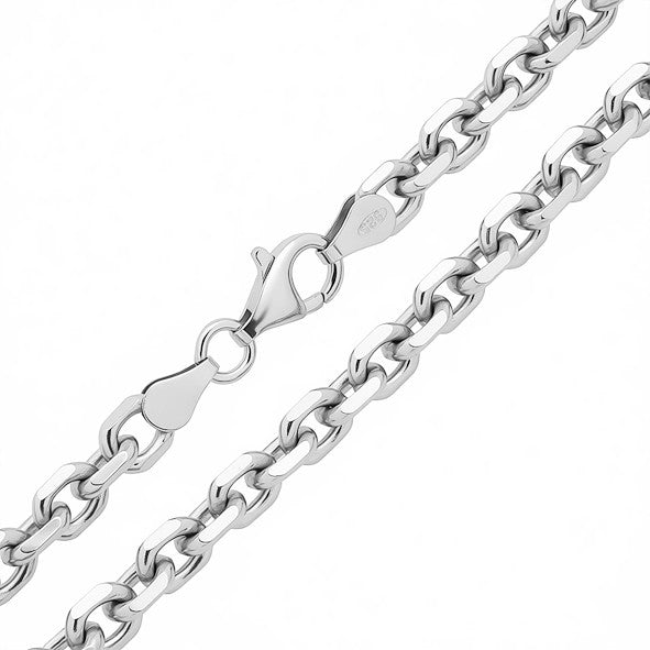 Anchor chain necklaces made of 925 sterling silver - Rhodium plated