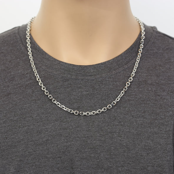 Anchor chain necklaces made of 925 sterling silver - Rhodium plated