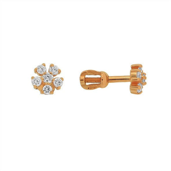 Ohrstecker aus Rotgold mit Zirkonia