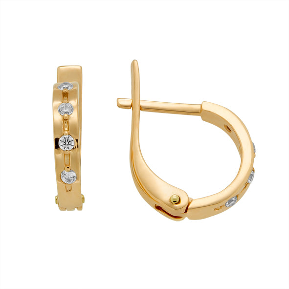 Серьги-кольца из красного золота 585 пробы.