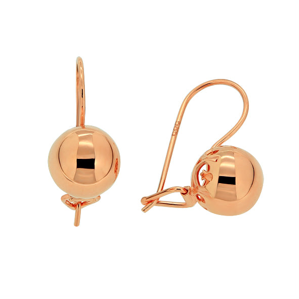 Серьги-шарики, красное золото 585 пробы