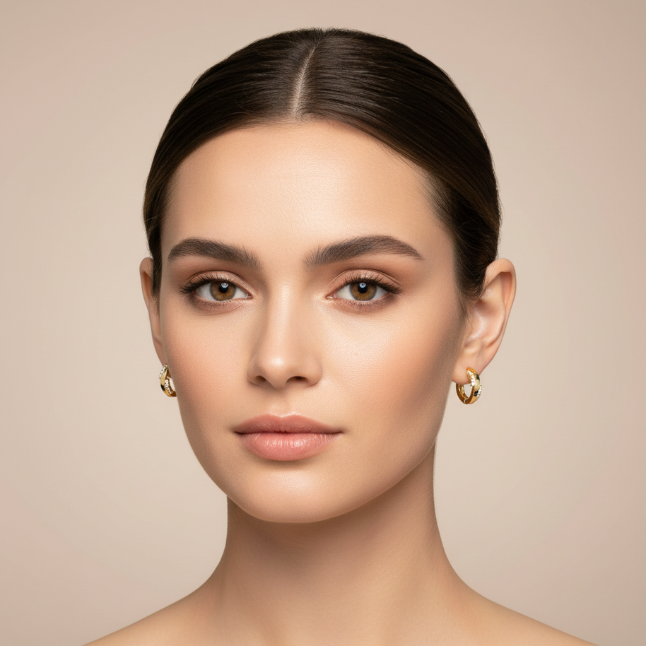Goldene Creolen mit Zirkonia
