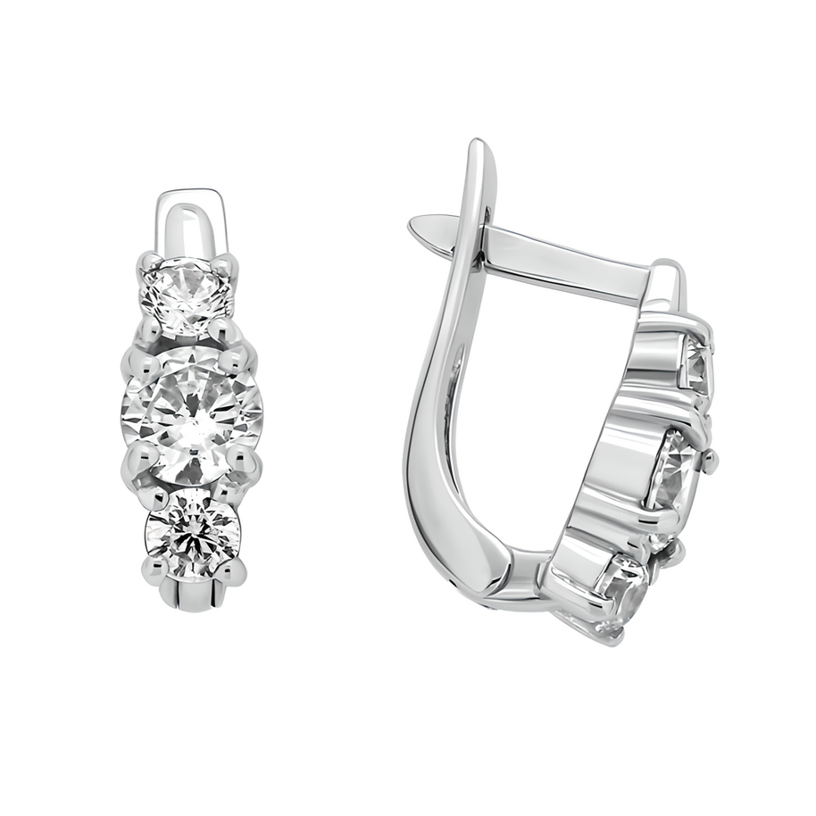 Earrings in 925 sterling silver with cubic zirconia 
