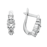 Earrings in 925 sterling silver with cubic zirconia 