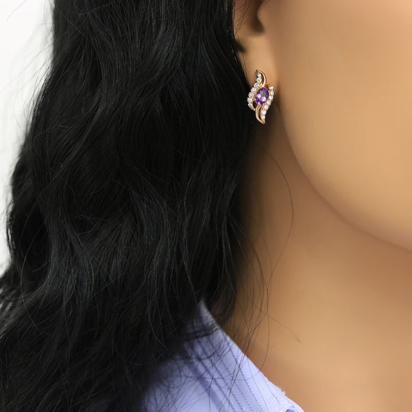 Ohrringe aus Gold mit Amethyst