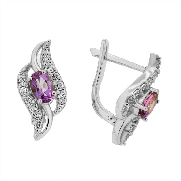 Ohrringe aus Gold mit Amethyst