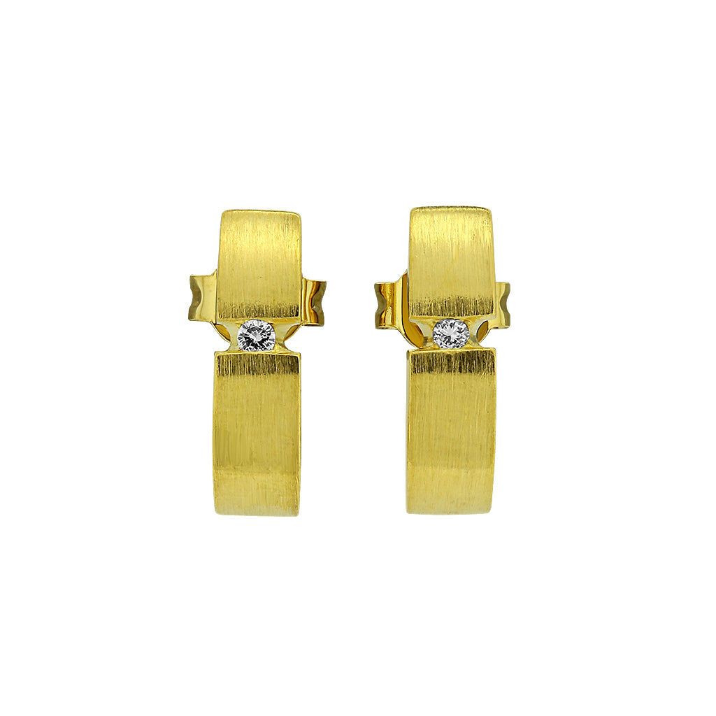 Elegante Ohrringe mit Diamant aus Gelbgold