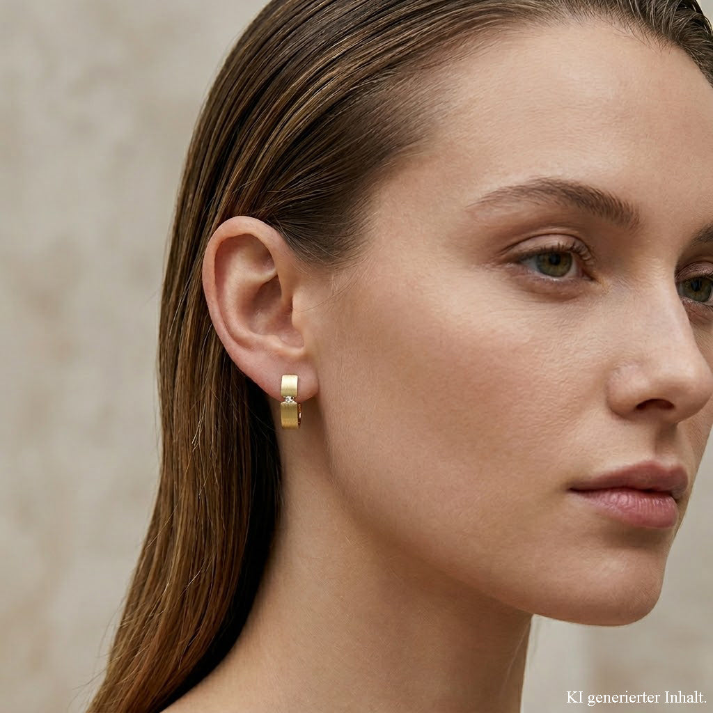 Elegante Ohrringe mit Diamant aus Gelbgold
