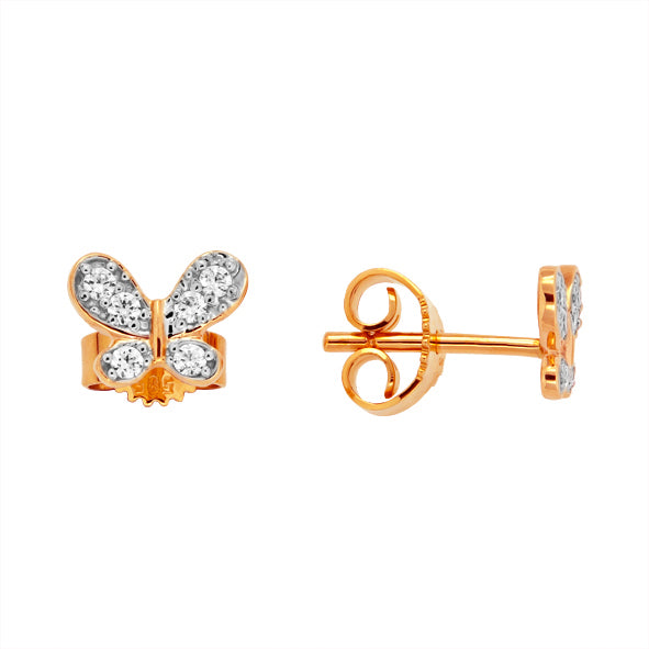Kinder - Ohrstecker Schmetterling aus Rotgold 585