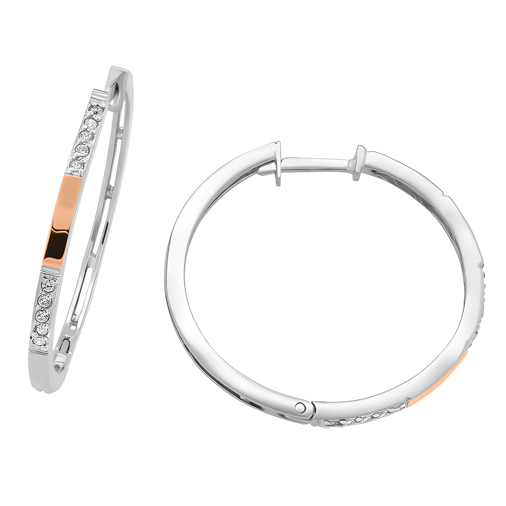 Ohrringe Creolen in Silber 925 mit Zirkonia