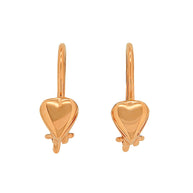Heart earrings in 14kt-585 Rose gold Red gold