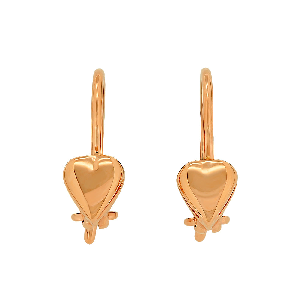 Heart earrings in 14kt-585 Rose gold Red gold