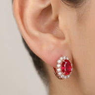 Серьги из красного золота с рубином