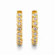 Gelbgold Creolen mit Zirkonia