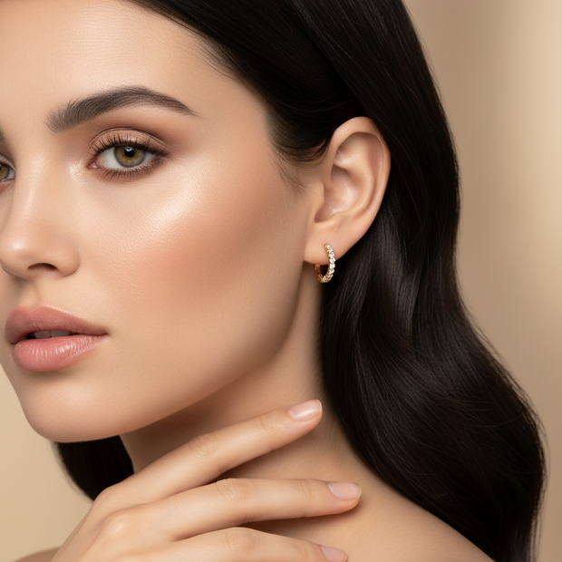 Gelbgold Creolen mit Zirkonia