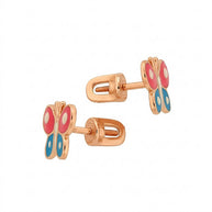 Butterfly earrings for girls in 585 / 14 kt red gold