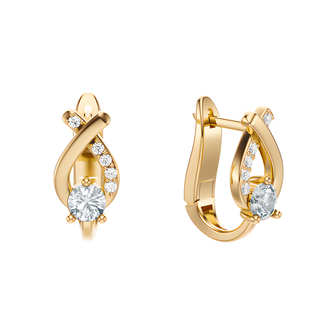 Золотые серьги с бриллиантами 