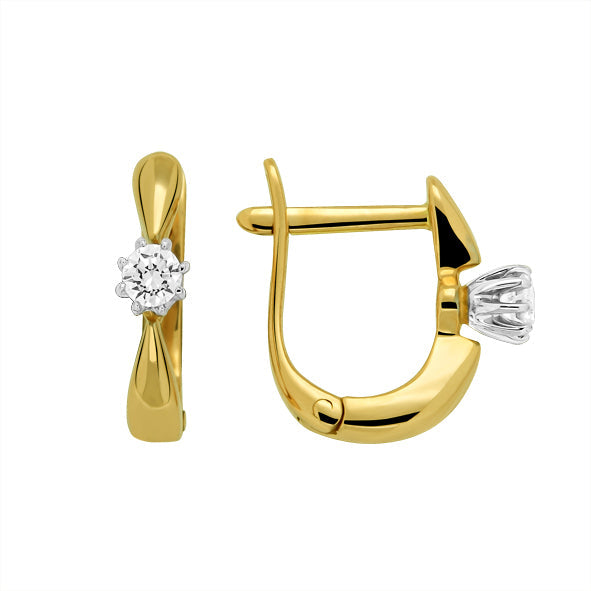 Goldene Ohrringe mit Brillanten