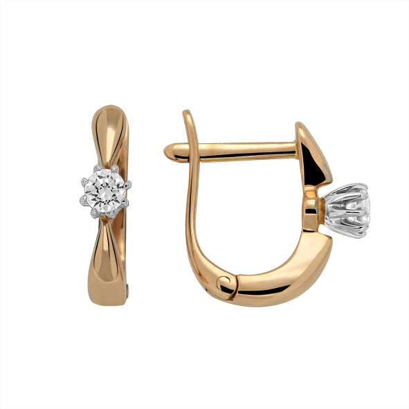 Goldene Ohrringe mit Brillanten