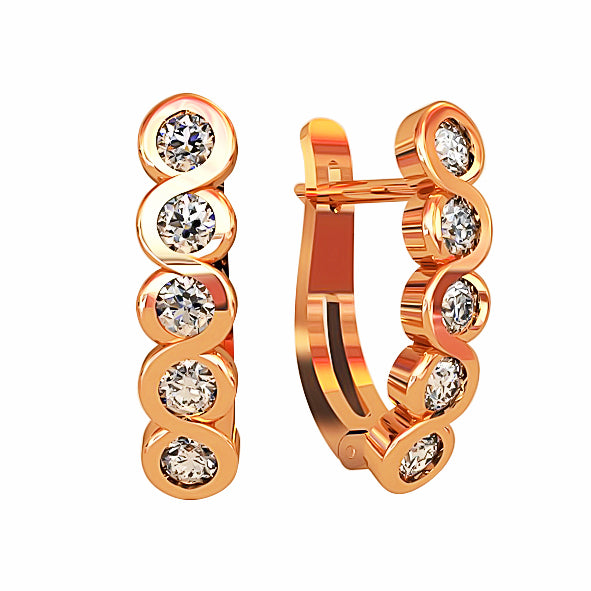 Goldene Ohrringe mit Brillanten