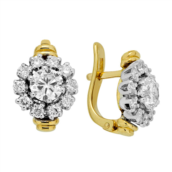 Women's earrings with diamonds