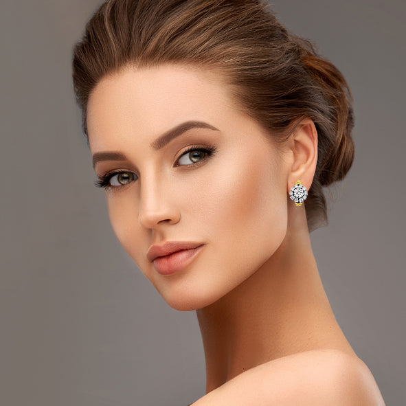 Women's earrings with diamonds