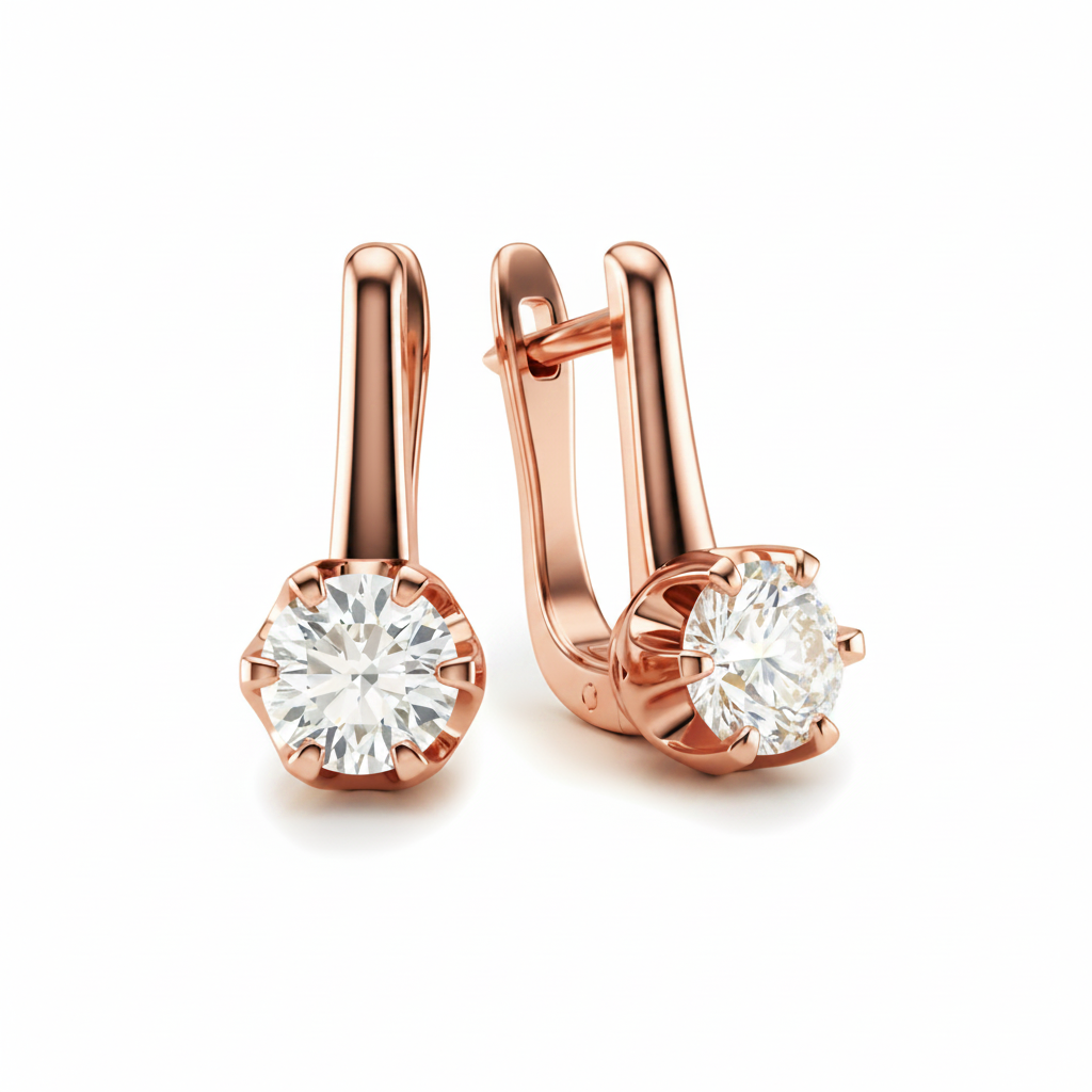 Women's earrings with diamonds 