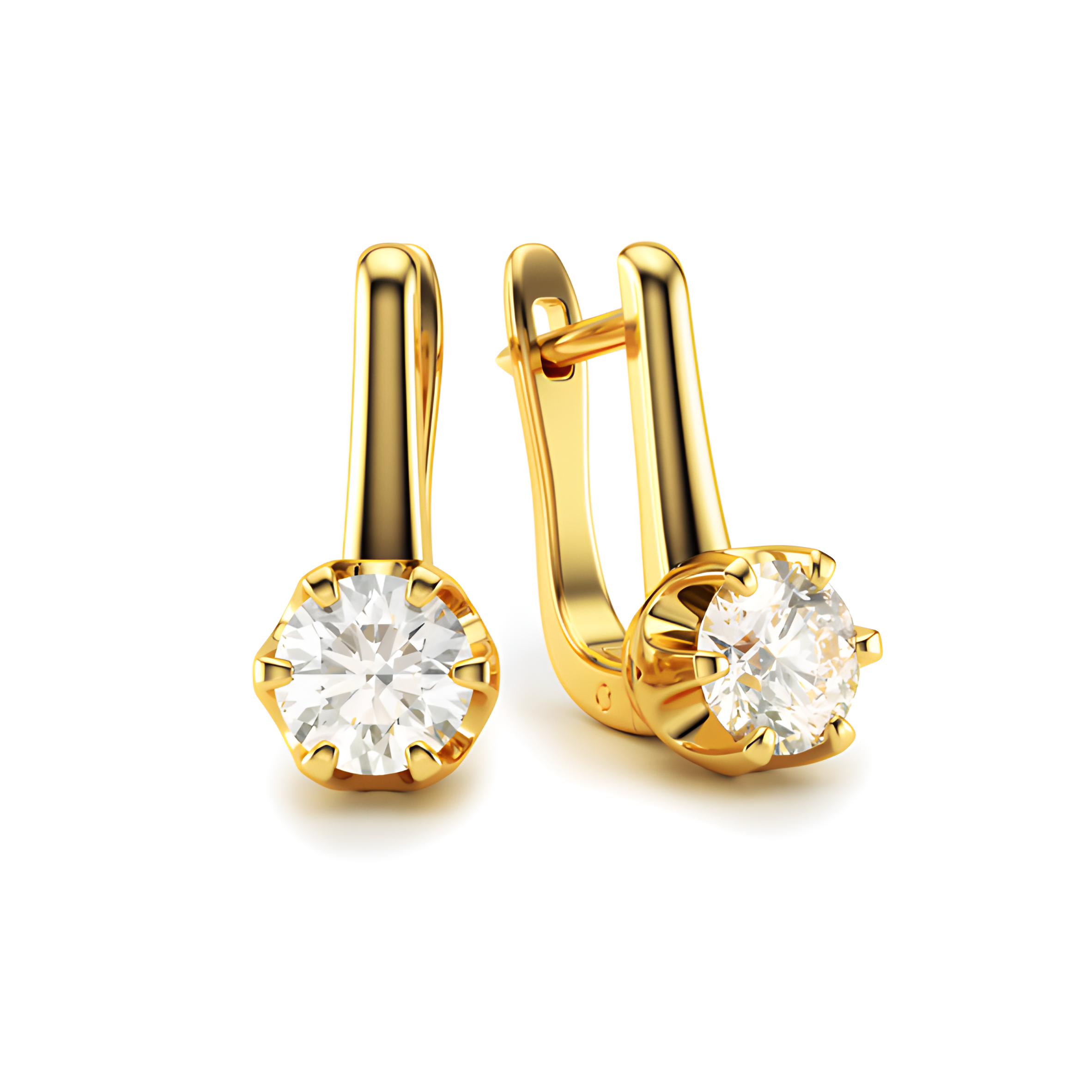 Women's earrings with diamonds 