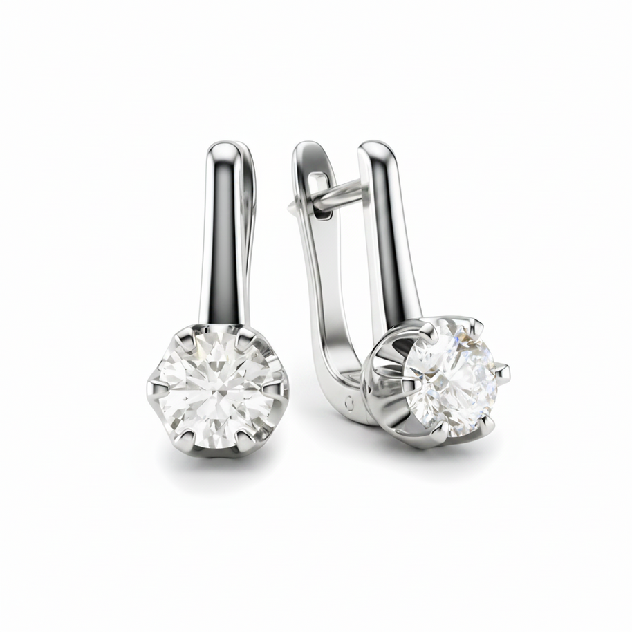 Women's earrings with diamonds 