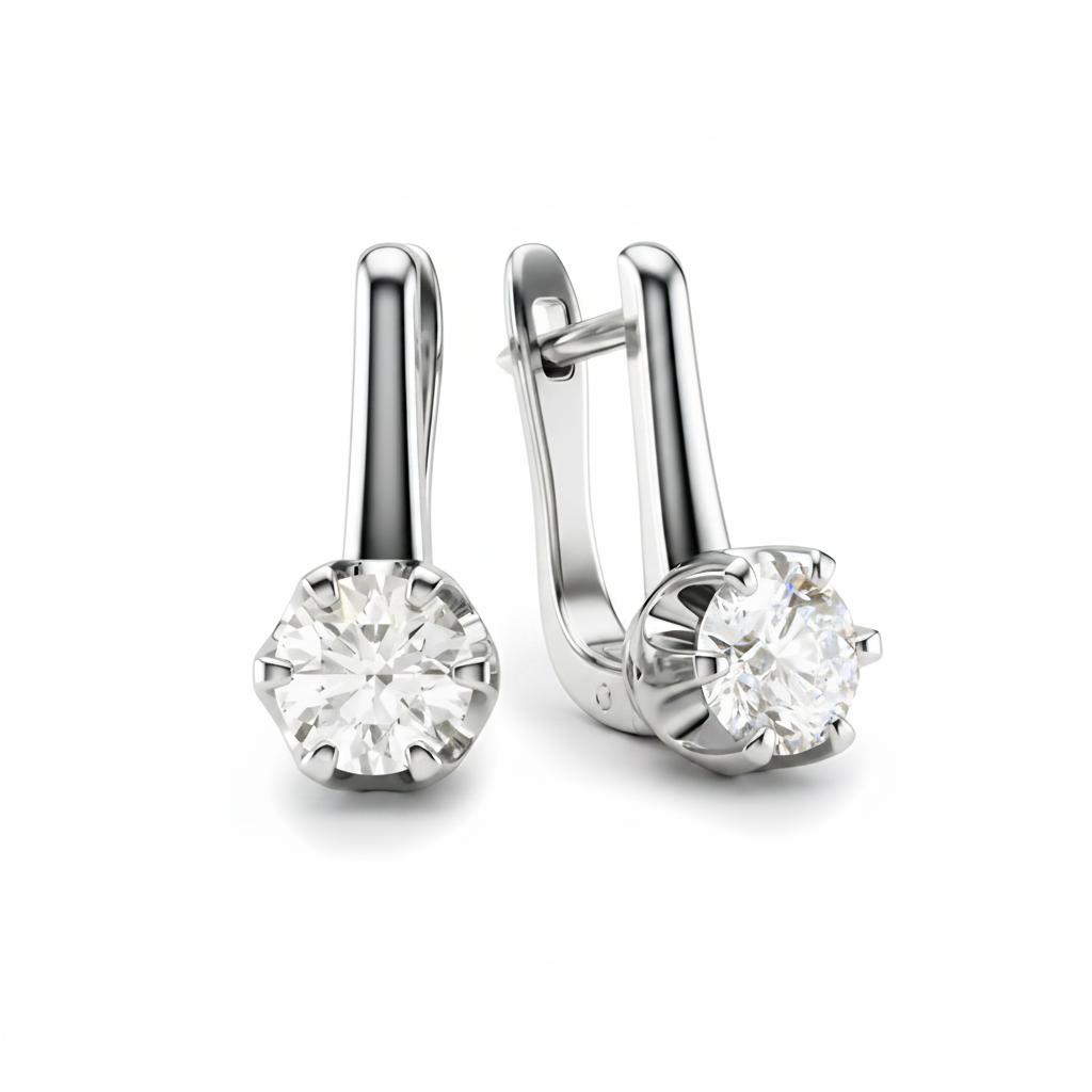 Women's earrings with diamonds 