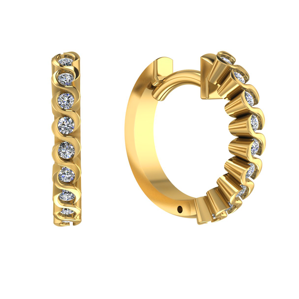 Goldene Ohrringe mit Brillanten