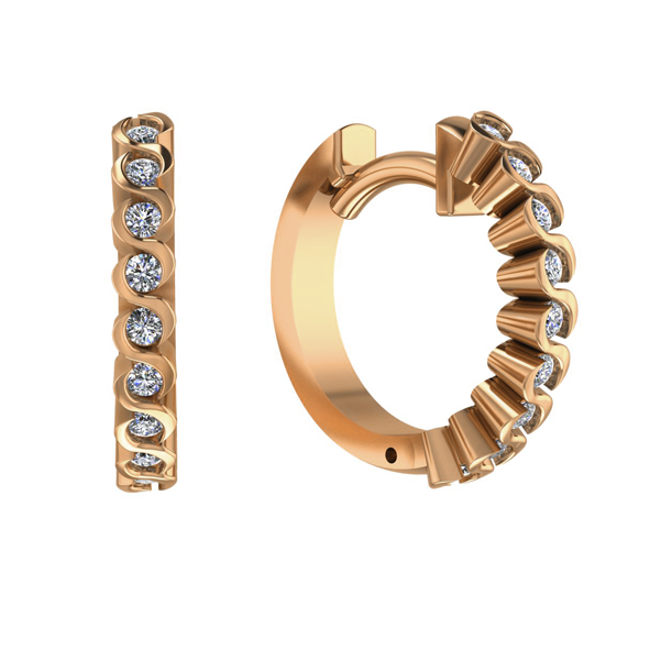 Goldene Ohrringe mit Brillanten