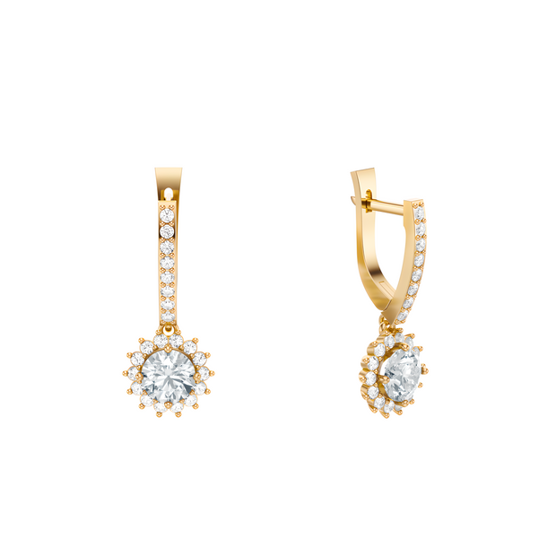 Золотые серьги с бриллиантами 