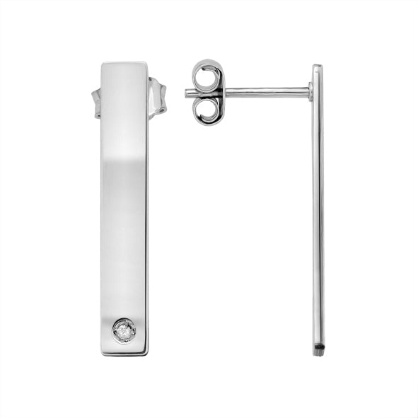 Silber 925 geometrische Ohrstecker mit Zirkonia