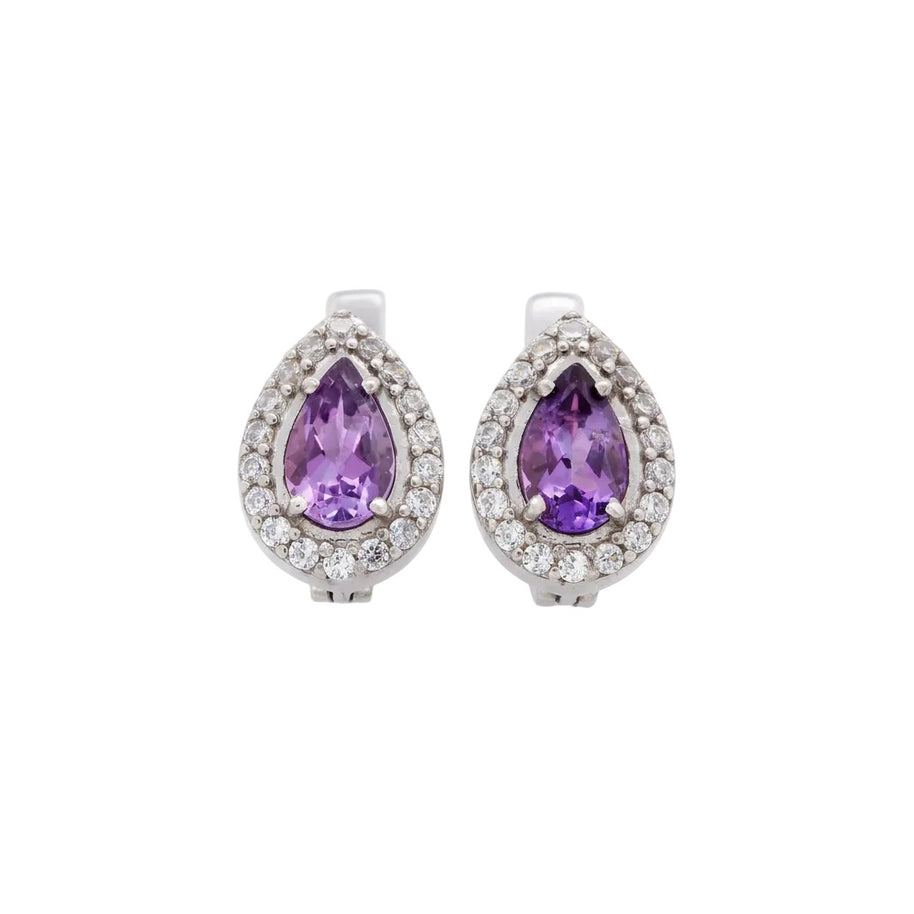Серьги из серебра 925 пробы с аметистом