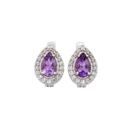 Серьги из серебра 925 пробы с аметистом