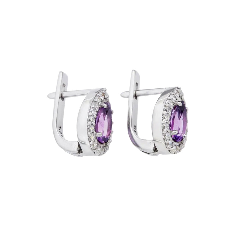 Серьги из серебра 925 пробы с аметистом