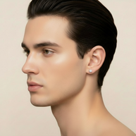 UNISEX stud earrings 925 with cubic zirconia